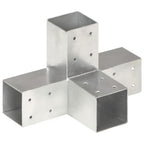 Vidaxl paalverbindingen 4 st x-vorm 71x71 mm gegalvaniseerd metaal