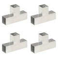 Vidaxl paalverbindingen 4 st t-vorm 81x81 mm gegalvaniseerd metaal