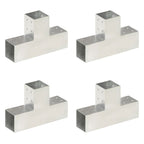 Vidaxl paalverbindingen 4 st t-vorm 81x81 mm gegalvaniseerd metaal