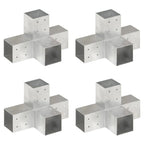 Vidaxl paalverbindingen 4 st x-vorm 81x81 mm gegalvaniseerd metaal