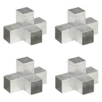 Vidaxl paalverbindingen 4 st x-vorm 91x91 mm gegalvaniseerd metaal