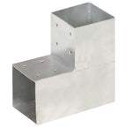 Vidaxl paalverbindingen 4 st l-vorm 101x101 mm gegalvaniseerd metaal