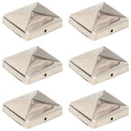 Vidaxl paalkappen 6 st piramide 71x71 mm roestvrij staal