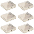 VidaXL Paalkappen 6 st piramide 81x81 mm roestvrij staal