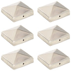 VidaXL Paalkappen 6 st piramide 81x81 mm roestvrij staal