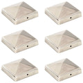 Vidaxl paalkappen 6 st piramide 91x91 mm roestvrij staal