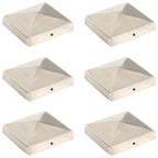 Vidaxl paalkappen 6 st piramide 101x101 mm roestvrij staal