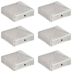 Vidaxl paalkappen 6 st piramide 71x71 mm gegalvaniseerd metaal