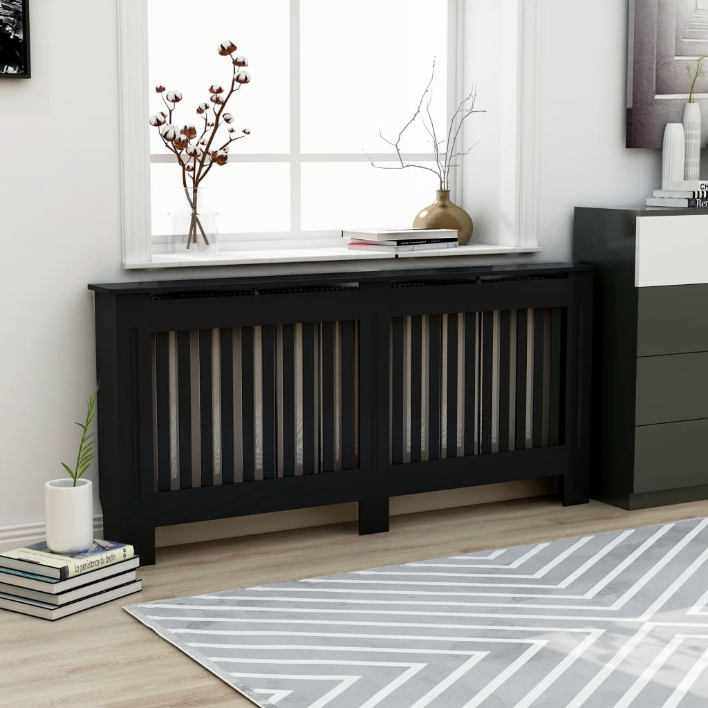 Vidaxl radiatorombouw 172x19x81,5 cm mdf zwart