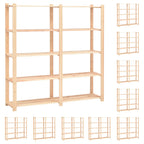 VidaXL Opbergrekken 5-laags 10 st 170x38x170 cm grenenhout 500 kg