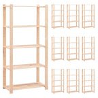 VidaXL Opbergrekken 5-laags 10 st 80x38x170 cm grenenhout 250 kg