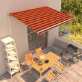 Vidaxl luifel handmatig uittrekbaar 400x300 cm oranje en bruin