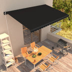 VidaXL Luifel handmatig uittrekbaar 450x300 cm antraciet