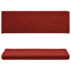Vidaxl trapmatten 15 st 65x21x4 cm röd rechthoekige rand