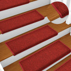 Vidaxl trapmatten 15 st 65x21x4 cm röd rechthoekige rand
