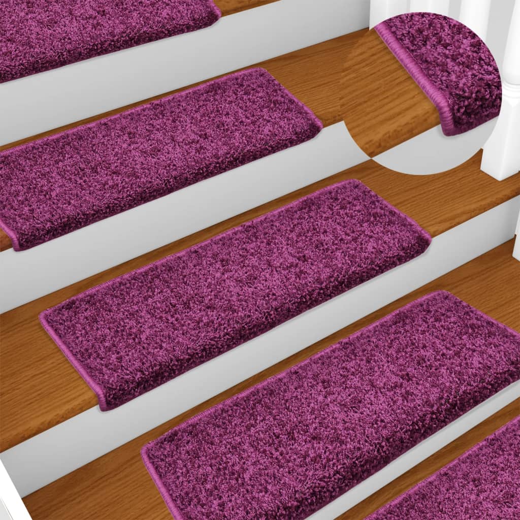 Vidaxl trapmatten 15 st 65x21x4 cm violet rechthoekige rand