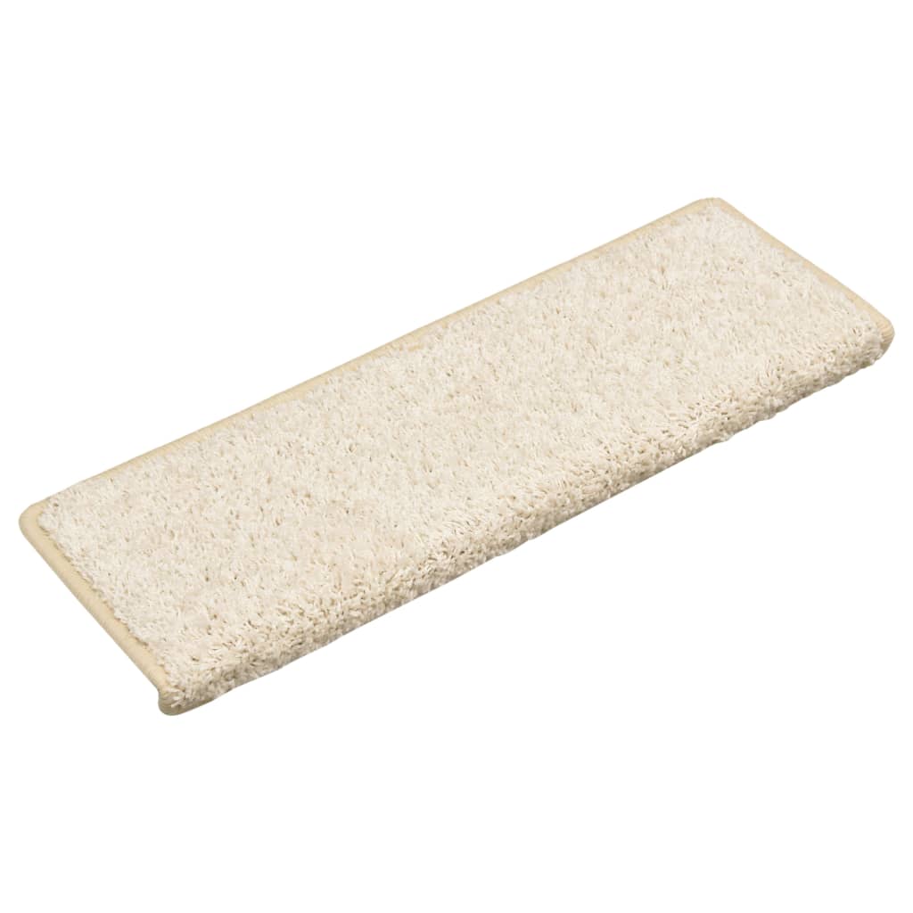 Vidaxl trapmatten 15 st 65x21x4 cm wit rechthoekige rand