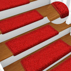 Vidaxl trapmatten 15 st 65x21x4 cm rood rechthoekige rand