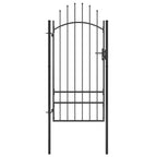 Vidaxl poort 1x2,5 m staal zwart