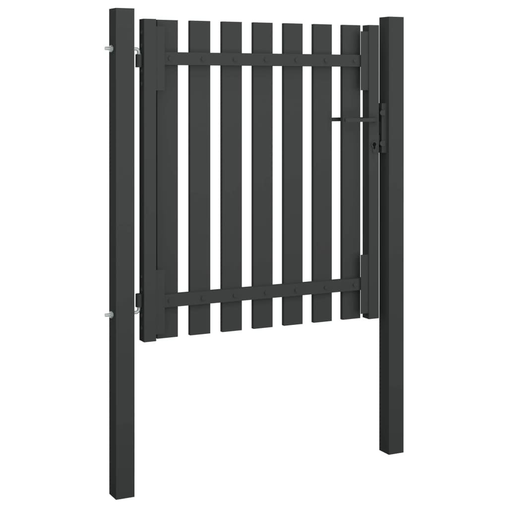 Vidaxl tuinhekpoort staal 100x75 cm antraciet