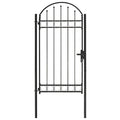 Vidaxl poort met gebogen bovenkant 100x250 cm staal zwart