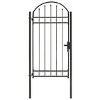 Vidaxl poort met gebogen bovenkant 100x250 cm staal zwart