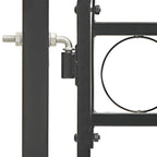 Vidaxl poort met gebogen bovenkant 100x250 cm staal zwart