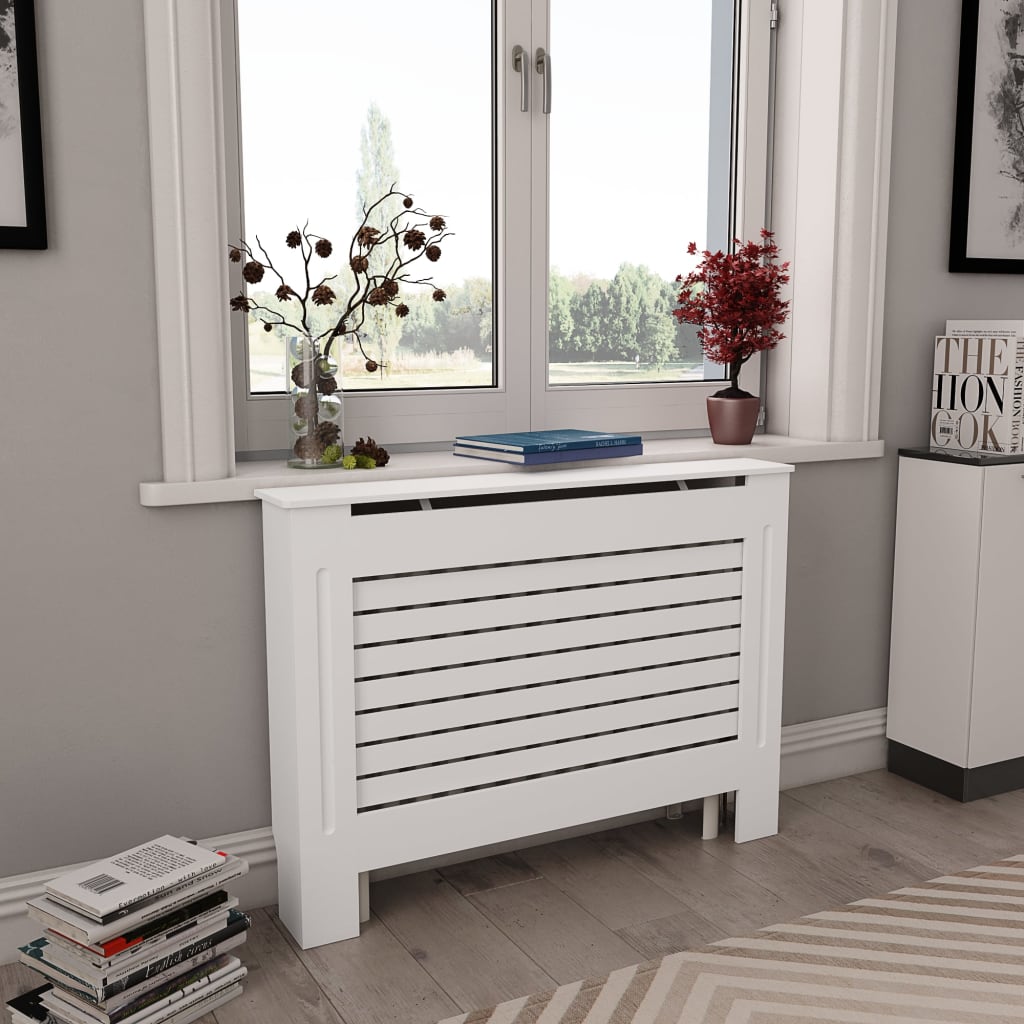 Vidaxl radiatorombouwen 2 st 112x19x81,5 cm mdf wit