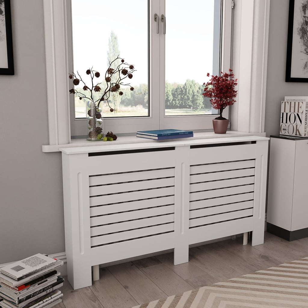 Vidaxl radiatorombouwen 2 st 152x19x81,5 cm mdf wit