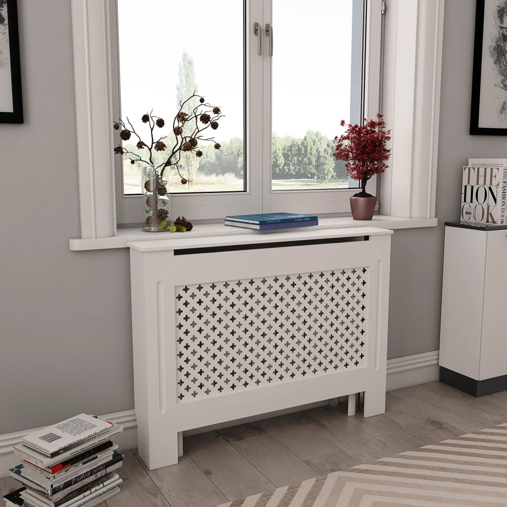 Vidaxl radiatorombouwen 2 st 112x19x81,5 cm mdf wit