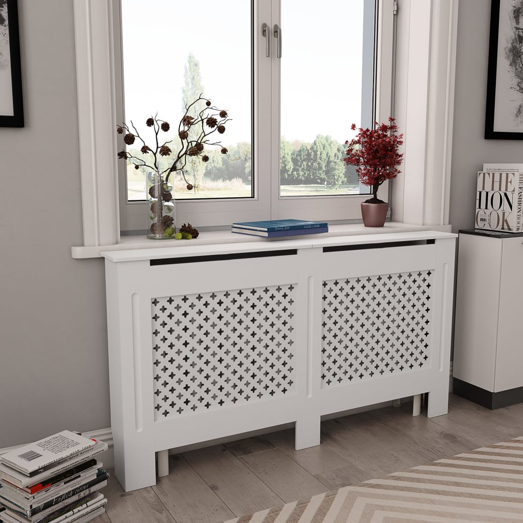 Vidaxl radiatorombouwen 2 st 152x19x81,5 cm mdf wit