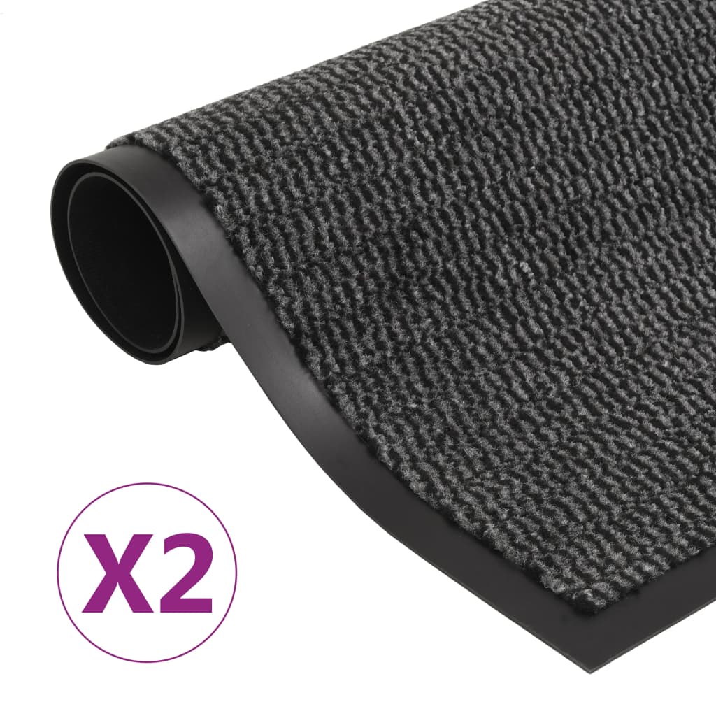 Vidaxl droogloopmatten 2 st rechthoekig getuft 40x60 cm antraciet