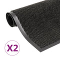 Vidaxl droogloopmatten 2 st rechthoekig getuft 40x60 cm zwart