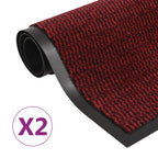Vidaxl droogloopmatten 2 st rechthoekig getuft 40x60 cm rood