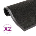 Vidaxl droogloopmatten 2 st rechthoekig getuft 80x120 cm zwart