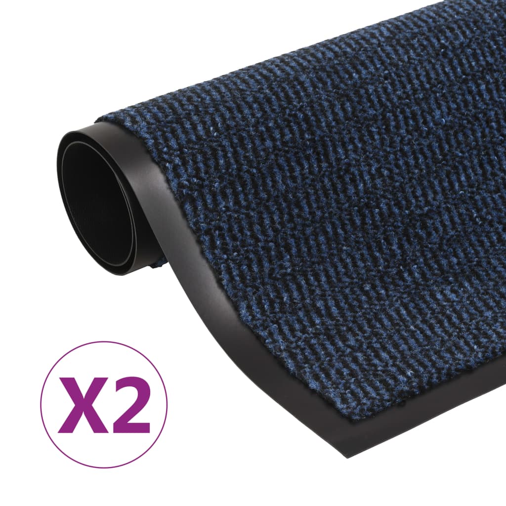 Vidaxl droogloopmatten 2 st rechthoekig getuft 120x180 cm blauw