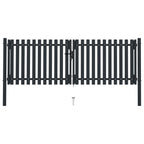 VidaXL Poort dubbel 306x125 cm staal antraciet