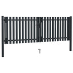 VidaXL Poort dubbel 306x125 cm staal antraciet