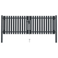 VidaXL Poort dubbel 306x175 cm staal antraciet