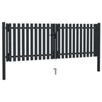 VidaXL Poort dubbel 306x175 cm staal antraciet