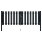 VidaXL Poort dubbel 306x175 cm staal antraciet
