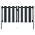 VidaXL Poort dubbel 306x200 cm staal antraciet