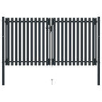 VidaXL Poort dubbel 306x200 cm staal antraciet