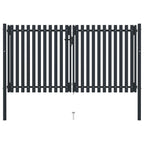 VidaXL Poort dubbel 306x220 cm staal antraciet