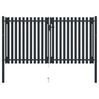VidaXL Poort dubbel 306x220 cm staal antraciet