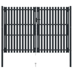 VidaXL Poort dubbel 306x250 cm staal antraciet