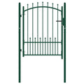 Vidaxl poort met speerpunten 100x125 cm staal groen