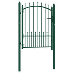 Vidaxl poort met speerpunten 100x125 cm staal groen