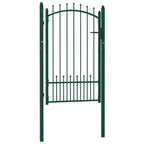 Vidaxl poort met speerpunten 100x150 cm staal groen
