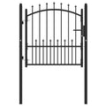 Vidaxl poort met speerpunten 100x100 cm staal zwart